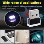 4 PCS USB LED Car Interior Atmosphere Lamp, Plug-in USB Decor Night Light, Portable Auto Ambient Lighting Kit, Universal Vehicle Interior Accessories for Most Cars (White & Ice Blue)
