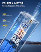 Fanttik X9 APEX Portable Air Compressor for Car Tires, 35s Fast Inflation, 150PSI Cordless Tire Inflator with Light and Power Bank, Handed Inflator for SUV, Sedan, Motorcycle, Bike, Ball, Black