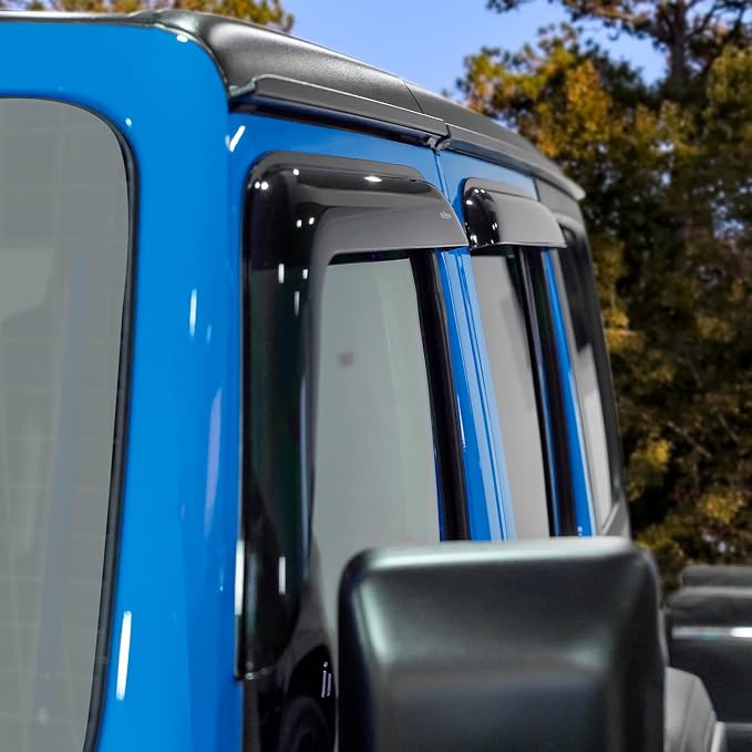 Goodyear Shatterproof Window Deflectors for Jeep Wrangler JK 2007-2018, Tape-on Rain Guards, Window Visors, Vent Deflector Visor, Car Accessories, 4 pcs. - GY008943