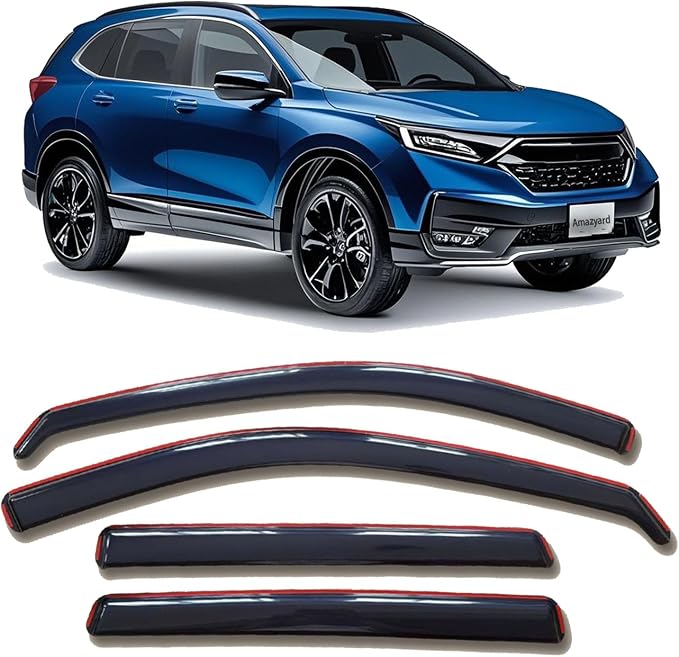 in-Channel Window Visors Rain Guards for Honda CRV CR-V 2023 2024 2025 2026 | Window Deflectors, Vent Visor, Sun Shades, Window Shields, Dark Smoke, Car Accessories