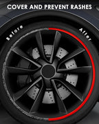 Automotive Alloy Wheel Protector - Entire Rim Cover - Curb Rash Prevention - Set of 4 Easy to Install (20'', White)