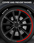 Automotive Alloy Wheel Rim Protector - Covering The Entire Rim of The Wheel hub - Strips for Curb Rash Prevention - Set of 4 Rim Protector Easy to Install(18'',White)
