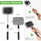 2 Sets Windshield Cleaner Tool Car Window Cleaning Wash Kit with Detachable Handle 6 Microfiber Pads and 2 Spray Bottles Inside Windshield Cleaner Tool for Auto Glass Cleaning