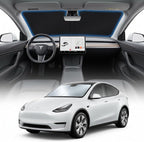for Tesla Model 3/Y Sun Shade Windshield Cover - Custom Fit 3/Y Accessories 2016-2025 2026 Sunshade Foldable UV Protection & Heat Shield Sun Visor Accessories