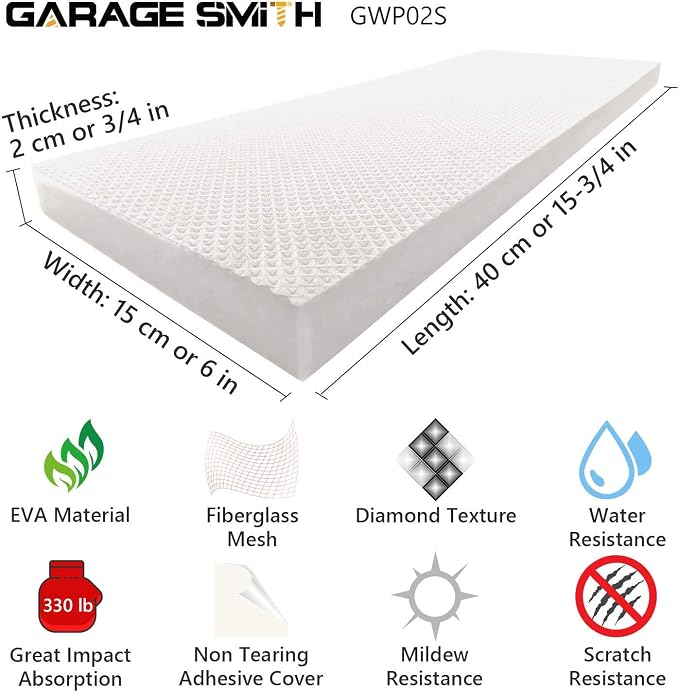 GWP02S Garage Wall Protector Car Door Protectors, Designed in Germany (2, White)
