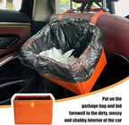 Car Trash Can, Leather Foldable Large Capacity Vehicle Hanging Garbage Bin Organizer, Waterproof Auto Interior Storage Bag Container Accessories, Universal for SUV Sedan Truck (Orange)