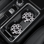 4 Pack Car Coasters, 2.75inch Cow Print Car Cup Holder Coasters for Cars, Neoprene Cup Pad Mat for Cup Holders for Women