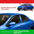 Goodyear Shatterproof Side Window Deflectors for Toyota Corolla 2009-2013 Sedan, Tape-on Rain Guards, Window Visors for Cars, Vent Deflector, Vent Visor, Car Accessories, 4 pcs - GY003120LP