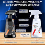 Anti Fog Spray & Rain Repellent Spray for Car Windshield Glass Water Repellent Defogger Spray Waterproof Prevent Fogging for Automotive Windows Mirrors Glasses Goggles Helmets - Pack of 2