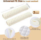 Soft Auto Seat Belt Cover Seatbelt Shoulder Pad Cushions 2 PCS for a More Comfortable Driving Universal Fit for All Cars and Backpack Off White