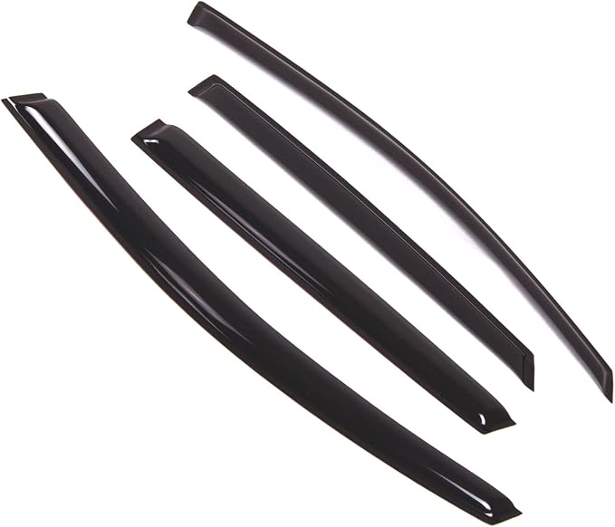 WD2-464 Dark Smoke 4 Pcs Set Window Visor (Outside Mount) Deflector Rain Guard Compatible with 2009-2017 Toyota Venza