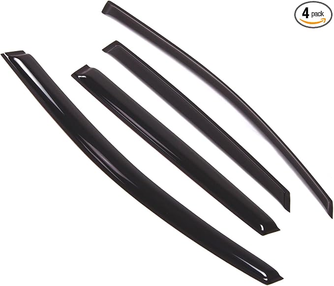 Outside Mount Window Vent Visors Rain Guards Compatible with Toyota Venza 2009-2017 | Side Window Wind Deflectors Rain Shields | Smoke Tinted, 4 Pcs Set, DGWV-464