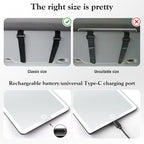 2PCS LED Mirror for Car Sun Visor Accessories,Mid-Size Car Visor Mirrors with 3-Color Dimmable Lights,Lighted Rear View Mirror for Universal Vehicle (White)
