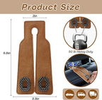 Car Headrest Hooks Universal Car Purse Hook Premium Leather and Alloy Twin Hook Car Seat Back Storage Hanger Hook for Purse Bags Cloth Drink Durable Holder Car Accessories (BH09-Brown-Black)