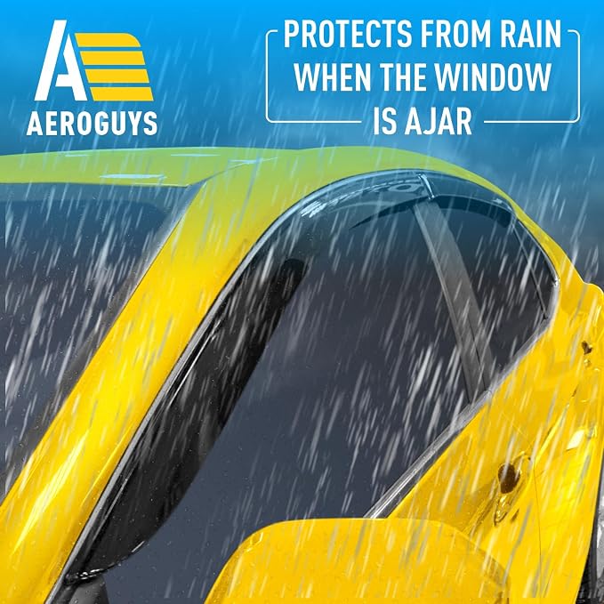 Extra Durable Window Deflectors Tape-On Window Visors Rain Guards Fit for Toyota Camry 2018-2024, Sun Visors, Wind Vent for Shades, Exterior Car Accessories - 4pcs. AG0735