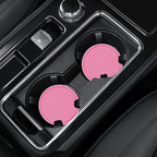 4 Pack Car Coasters, 2.75inch Universal Non-Slip Car Cup Holder Coaster for Car, PVC Cup Pad Mat Car Coasters for Cup Holders for Women (Pink)