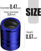 Tire Valve Stem Caps - (4 Pack) Premium Metal Air Caps with Plastic Liner, Durable, Corrosion Resistant and Leak-Proof, Universal Fit for Cars, Trucks, Motorcycles, and Bikes - Blue
