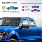 Goodyear Shatterproof in-Channel Window Deflectors for Trucks Ford F150 2004-2014 SuperCab, Rain Guards, Window Visors, Vent Deflector, Truck Accessories, 4pcs - GY003420LP
