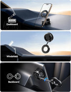 Vacuum Magnetic Phone Holder for Car, Strongest Suction Cup Phone Mount, 360° Adjustable Magsafe Car Mount, Foldable Car Phone Holder for iPhone 17 Pro Max 16 15 14 13 12 Plus/Android