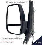 Driver Side Mirror for 2015-2019 Ford Transit 150 250 350 HD Cargo Van | Left Side View Mirror Assembly with Power Adjustment Non-Heated Glass Short Arm | Textured Black 6 Pins FO1320551