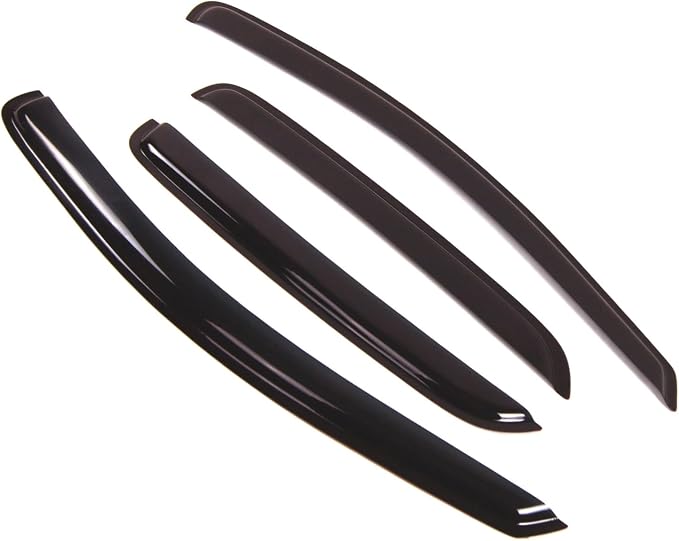 WD2-171 Dark Smoke 4 Pcs Set Window Visor (Outside Mount) Deflector Rain Guard Compatible with 2008-2009 Ford Taurus