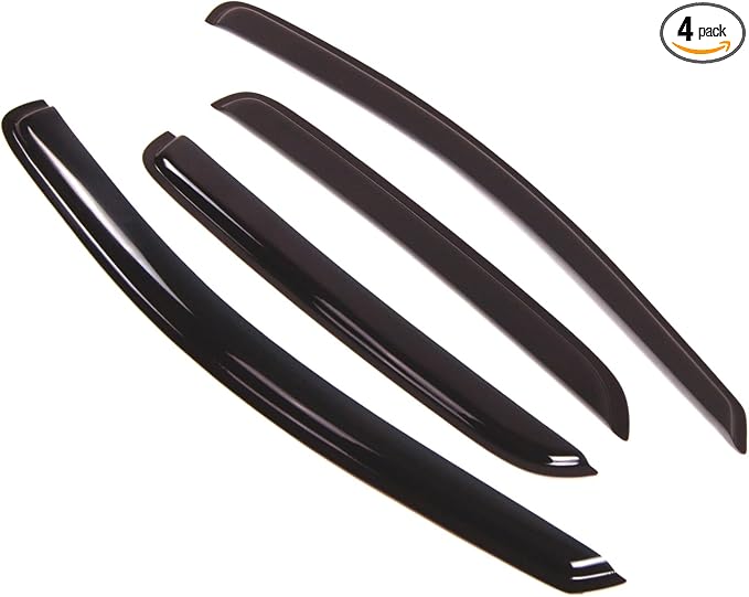 Outside Mount Window Vent Visors Rain Guards Compatible with Ford Five Hundred 2005-2007 | Side Window Wind Deflectors Rain Shields | Smoke Tinted, 4 Pcs Set, DGWV-171-2