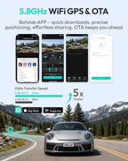 3K 4 Channel Dash Cam, 360° All-Around View, Front/Rear/Inside Car Cameras with 3.18" Touch Screen, Dash Camera 24/7 Parking Mode, Built-in GPS, 5.8GHz WiFi, Voice Control, 128GB Card Included