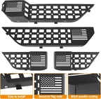 Metal Front & Rear Door Storage Box Pockets Door Side Insert Organizer with Cup Holder Compatible with 2018-2024 2025 Jeep Wrangler JL JLU & 2020-2024 2025 Gladiator JT Interior Accessories, 4pcs