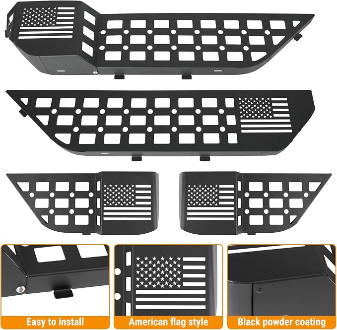 Metal Front & Rear Door Storage Box Pockets Door Side Insert Organizer with Cup Holder Compatible with 2018-2024 2025 Jeep Wrangler JL JLU & 2020-2024 2025 Gladiator JT Interior Accessories, 4pcs