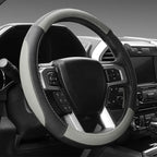Black and Gray Microfiber Auto Car Steering Wheel Cover Universal 15 inch