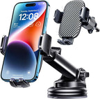 Phone Mount for Car Phone Holder [Military-Grade Suction & Stable Clip] Car Phone Holder Mount Windshield Dashboard Air Vent Universal Automobile Mount Fit Shower & Wall Mounts iPhone