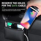 2 PCS Car Seat Side Storage Pocket, PU Leather Multifunctional Car Interior Organizer Bag for Phone Keys Sunglasses Wallet Holder, Universal for Cars Seat Door Console (Black)