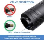 Tire Valve Stem Caps, Anodized Aluminum Tire Valve Cap Set | Corrosion Resistant, Universal Stem Covers for Cars Trucks Motorcycles SUVs and Bikes (Black-N2)