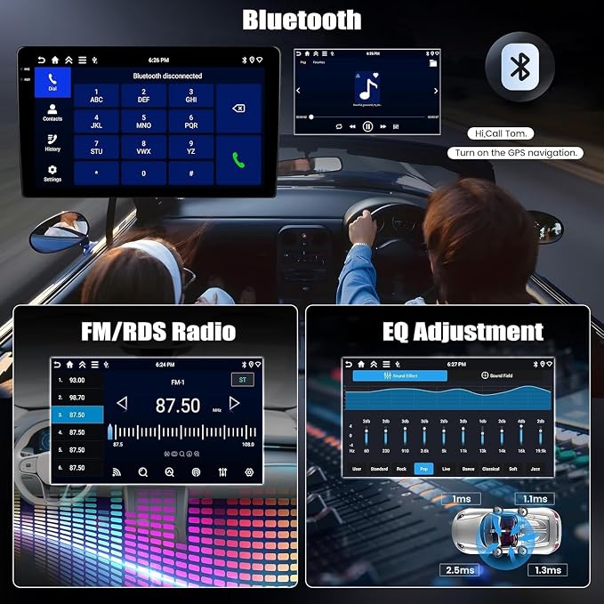 4G+128G Car Radio Stereo for Dodge Journey 2012-2019 with Wireless Carplay Android Auto Android 15 Radio 9" 1280 * 720 Touch Screen Head Unit with GPS Bluetooth WiFi FM RDS Backup Camera