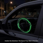 Glow in The Dark Steering Wheel Cover, Microfiber Leather with Anti-Slip Grip, Universal Fit 15.5-16 Inch Large Steering Wheels for Men Women (White+Green-Large Size)