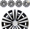Hubcap Wheel Cover Replacement R15 Hub Caps Universal Wheel Rim Cover ABS Material Exterior Accessories Snap On Car Truck SUV -Set of 4 (15-Inch, Silver-Black)