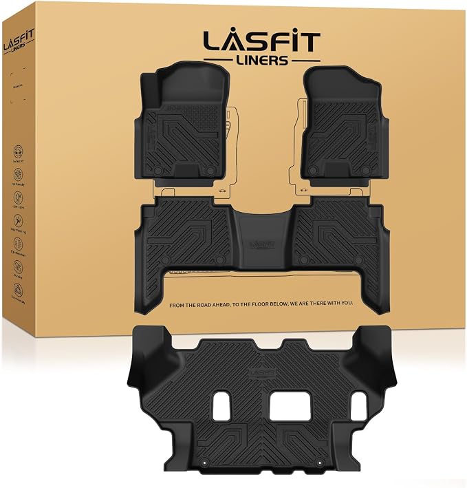 Floor Mats for Nissan Armada/Infiniti QX80 2024 2023 2022 2021 2020 2019 (Only Fits for 8 Seats, Bench Seats), All Weather TPE Custom Fit Floor Liners for 2019-2024 Armada/QX80 Car Mats