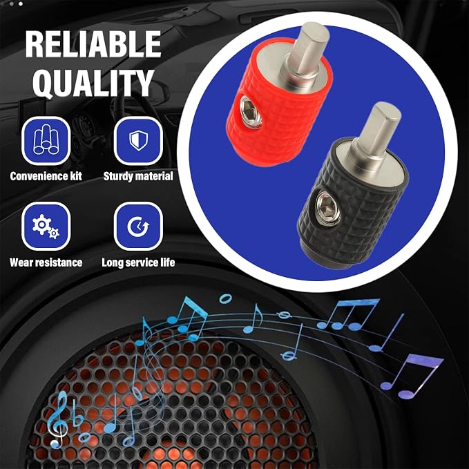 Amp Input Reducer 1/0 Gauge to 4 Gauge Reducer Car Stereo Power/Ground GA adapters with Red/Black Silicon Covers and Hex Tool for Car Audio Systems (Pack of 2)