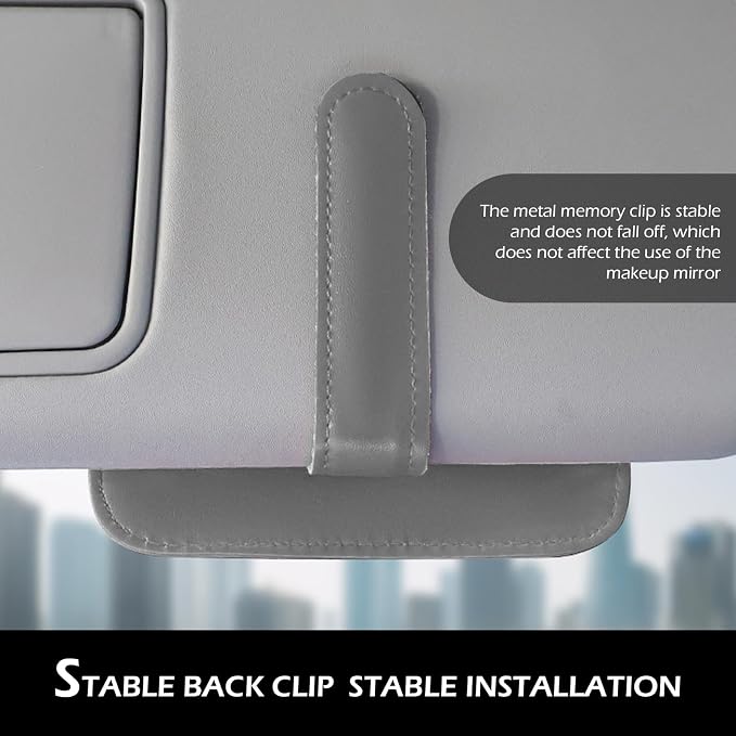 1 PC Car Sun Visor Organizer, Sunglass Holder & Document Storage Pocket Organizer, Car Visor Accessories with Insurance and Registration Card, Universal for Cars, Trucks, SUVs (Gray)