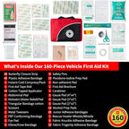 Survival First Aid Kit for Home/Business, Camping Survival Kits | Mini Travel First Aid Kit | Camping Equipment | Small Kits for Car | Outdoor Emergency Survivals Pack - 160pcs
