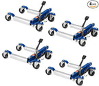 Car Wheel Dolly Jack Set of 4, Hydraulic 6000-lbs Car Skates, 12'' Wheel Vehicle Positioning Jack, Heavy Duty Rollers with Foot Pedal for Tire Auto Repair Moving, Blue