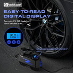 Tire Inflator Portable Air Compressor, 12V DC Car Air Pump with Auto Shutoff, 150 PSI Digital Gauge, LED Light, Metal Valve Connector, Accessories for Cars, Blue