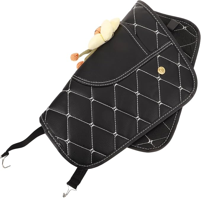 Car Back Kicking Mat and Seat Kick Pad for Black Synthetic Back Seat Protector with Anti-Scuff Feature for Safety and Interior Protection