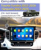 PZK Car Phone Mount for Toyota Tundra 2022-2026 /Sequoia 2023-2026 | 3rd Gen Tudnra Accessories 14-Inch Screen Magnetic 15W Fast Wireless Charger Phone Holder Magsafe 360° Rotation Stand