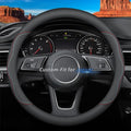 Deer Route Custom-Fit for Jaguar Steering Wheel Cover, Premium Leather Car Steering Wheel Cover with Logo, Non-Slip, Breathable, for Jaguar Accessories (A-Style,for Jaguar)