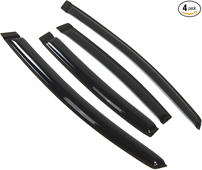 Outside Mount Window Vent Visors Rain Guards Compatible with Honda Civic Sedan 2012-2015 | Side Window Wind Deflectors Rain Shields | Black Tinted, 4 Pcs Set, BGWV-226
