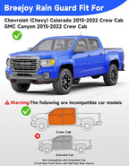 in-Channel Rain Guards Fit for Truck Chevy Colorado/GMC Canyon 2015-2022 Crew Cab Window Rain Guards Visors Vent Visors Window Deflector Vent Shades Car Accessories -4 pcs