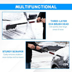2-in-1 Snow Brush & Ice Scraper, 32"–40" Extendable Ice Scrapers for Car Windshield Window, EVA & ABS Detachable Snow Removal Tool with Foam Grip for Cars Trucks SUVs, Winter Car Accessories