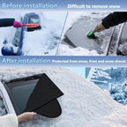 Car Windshield Snow Cover Compatible with Kia Soul 2010-2023 2024 2025+, Windshield Cover for Ice and Snow, 4-Layer Protection for Snow, Ice, UV, Frost Wiper & Mirror Protector, Sunshade Cover
