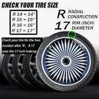 Hubcap Wheel Cover Replacement R17 Hub Caps Universal Wheel Rim Cover ABS Material Exterior Accessories for Car Truck SUV -Set of 4（17-inch，Silver-Black）